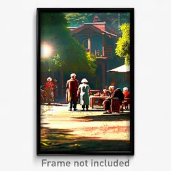 Pixel Art Poster - Elderly Commune (8 Bit Psychedelic Trippy Video Game Print)