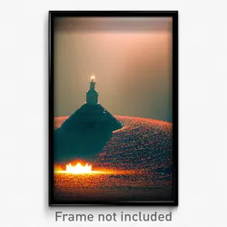 Pixel Art Poster - Warm Mound (8 Bit Psychedelic Trippy Weird Video Game Print)