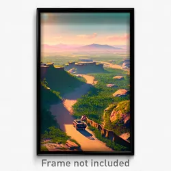 Pixel Art Poster - Unwelcoming Land (8 Bit Psychedelic Trippy Video Game Print)