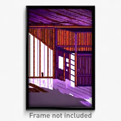 Pixel Art Poster - Violet Lumber Yard (8 Bit Psychedelic Video Game Print)