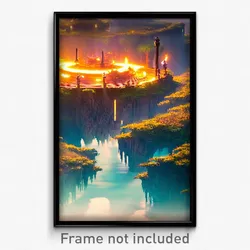 Pixel Art Poster - Terrific Realm (8 Bit Psychedelic Trippy Video Game Print)