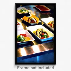 Pixel Art Poster - Massive Tacos (8 Bit Psychedelic Trippy Video Game Print)