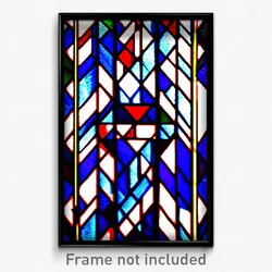 Pixel Art Poster - Vivacious Stained Glass (8 Bit Psychedelic Video Game Print)