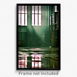 Pixel Art Poster - Damp Warehouse (8 Bit Psychedelic Trippy Video Game Print)
