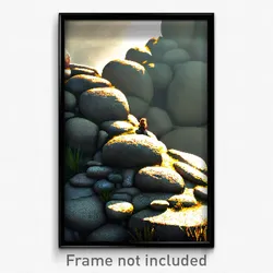 Pixel Art Poster - Voluminous Stone (8 Bit Psychedelic Trippy Video Game Print)