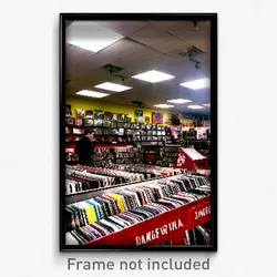 Pixel Art Poster - Dangerous Vinyl Store (8 Bit Psychedelic Video Game Print)