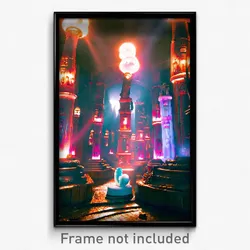 Pixel Art Poster - Vibrating Catacombs (8 Bit Psychedelic Video Game Print)