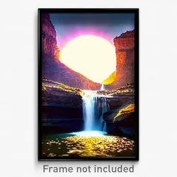 Pixel Art Poster - Grand Cataract (8 Bit Psychedelic Trippy Video Game Print)