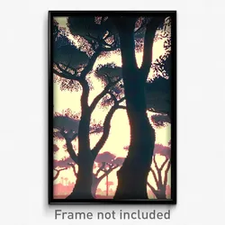 Pixel Art Poster - Meager Trees (8 Bit Psychedelic Trippy Video Game Print)