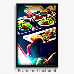 Pixel Art Poster - Glaring Tacos (8 Bit Psychedelic Trippy Video Game Print)