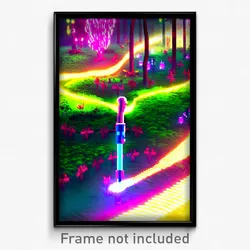 Pixel Art Poster - Vibrating Grove (8 Bit Psychedelic Trippy Video Game Print)