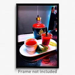 Pixel Art Poster - Red Thai Tea (8 Bit Psychedelic Trippy Video Game Print)