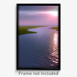 Pixel Art Poster - Extra Large Flood Plain (8 Bit Psychedelic Video Game Print)