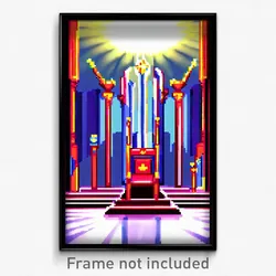 Pixel Art Poster - International Throne Room (8 Bit Video Game Print)