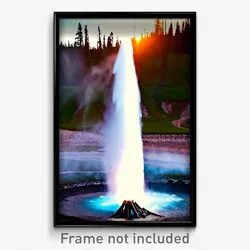 Pixel Art Poster - Glamorous Geyser (8 Bit Psychedelic Trippy Video Game Print)