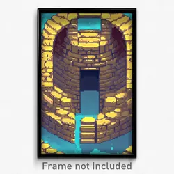 Pixel Art Poster - Nutty Stronghold (8 Bit Psychedelic Trippy Video Game Print)