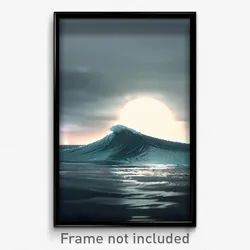 Pixel Art Poster - Creepy Tsunami (8 Bit Psychedelic Trippy Video Game Print)