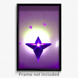 Pixel Art Poster - Purple Star (8 Bit Psychedelic Trippy Weird Video Game Print)