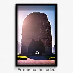 Pixel Art Poster - Gargantuan Stone (8 Bit Psychedelic Trippy Video Game Print)