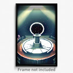 Pixel Art Poster - Round Pulpit (8 Bit Psychedelic Trippy Video Game Print)
