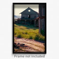 Pixel Art Poster - Rundown Homestead (8 Bit Psychedelic Trippy Video Game Print)