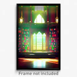 Pixel Art Poster - Wicked Library (8 Bit Psychedelic Trippy Video Game Print)