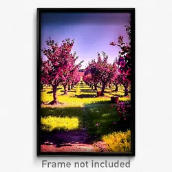 Pixel Art Poster - Quaint Orchard (8 Bit Psychedelic Trippy Video Game Print)