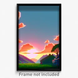 Pixel Art Poster - Flat Vale (8 Bit Psychedelic Trippy Weird Video Game Print)