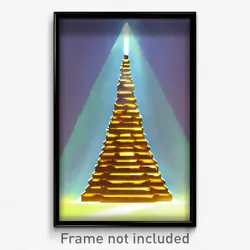 Pixel Art Poster - Smoggy Pyramid (8 Bit Psychedelic Trippy Video Game Print)