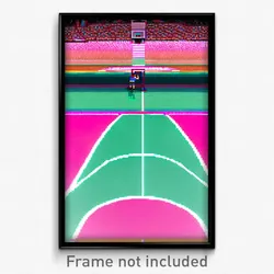 Pixel Art Poster - Amazing Court (8 Bit Psychedelic Trippy Video Game Print)