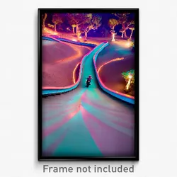 Pixel Art Poster - Whimsical Switchback (8 Bit Psychedelic Video Game Print)