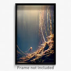 Pixel Art Poster - Webbed Depths (8 Bit Psychedelic Trippy Video Game Print)