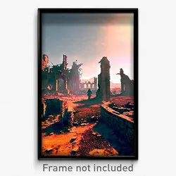Pixel Art Poster - Stimulating Ruin (8 Bit Psychedelic Trippy Video Game Print)