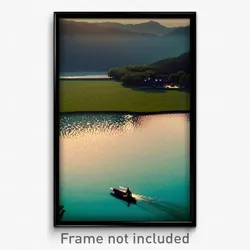 Pixel Art Poster - Complex Lake (8 Bit Psychedelic Trippy Video Game Print)