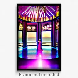 Pixel Art Poster - Blissful Belvedere (8 Bit Psychedelic Video Game Print)