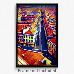 Pixel Art Poster - Elegant Spanish City (8 Bit Psychedelic Video Game Print)