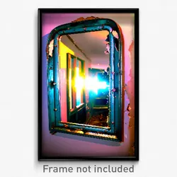 Pixel Art Poster - Damaged Mirror (8 Bit Psychedelic Trippy Video Game Print)