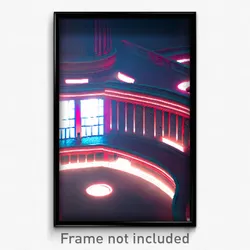 Pixel Art Poster - Curvy Lair (8 Bit Psychedelic Trippy Weird Video Game Print)