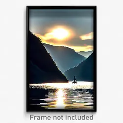 Pixel Art Poster - International Fjord (8 Bit Psychedelic Video Game Print)