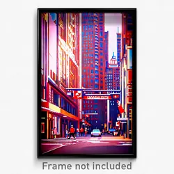 Pixel Art Poster - Artistic Canadian City (8 Bit Psychedelic Video Game Print)