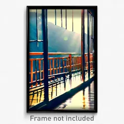 Pixel Art Poster - Perfect Balcony (8 Bit Psychedelic Trippy Video Game Print)