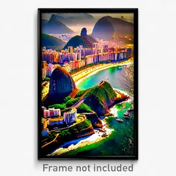 Pixel Art Poster - Busy Rio De Janeiro (8 Bit Psychedelic Video Game Print)