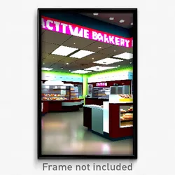 Pixel Art Poster - Active Bakery (8 Bit Psychedelic Trippy Video Game Print)