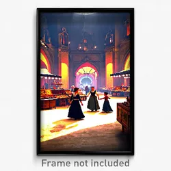 Pixel Art Poster - Nice Marketplace (8 Bit Psychedelic Trippy Video Game Print)