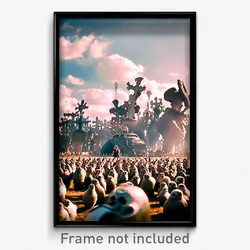 Pixel Art Poster - Bountiful Boneyard (8 Bit Psychedelic Video Game Print)