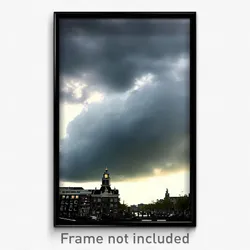 Pixel Art Poster - Cloudy Amsterdam (8 Bit Psychedelic Trippy Video Game Print)