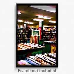 Pixel Art Poster - Worn Book Store (8 Bit Psychedelic Trippy Video Game Print)