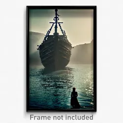 Pixel Art Poster - Thoughtful Shipwreck (8 Bit Psychedelic Video Game Print)