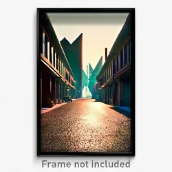Pixel Art Poster - Triangular Street (8 Bit Psychedelic Trippy Video Game Print)