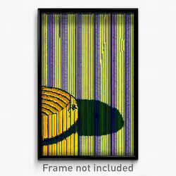 Pixel Art Poster - Striped Hovel (8 Bit Psychedelic Trippy Video Game Print)